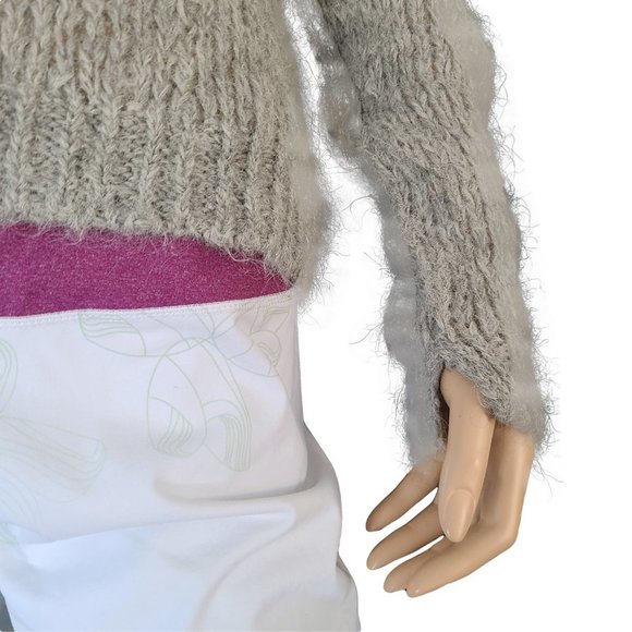 Free People Gray Loose Knit Alpaca & Wool Sweater XS - Picture 2 of 6